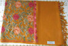 Luxury Luxury Orange  floral pattern  Embroidered Shawl , handmade silk embroidered on cotton , Kashmiri shawl Premium Design Showcase