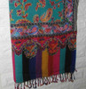 Luxury Green pattern ghalamkari pattern  Embroidered  Shawl , handmade kashmiri shawl Premium Design Showcase