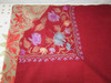Exclusive Red floral pattern embroidered shawl , handmade kashmiri shawl Fine Craftsmanship Detail