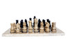 Exclusive 12 Inch stone chess set ,Marble Fossil Coral and Black Marble Full Chess Game Original Marble Chess Set Heritage Collection View