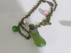 Handcrafted handmade necklace with green agate and brass chain Lifestyle Visual
