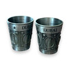 Artisan Pattern Metal Shot Glass Souvenirs High-Resolution Product Shot