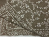 Exclusive Handmade with White Embroidered Sozni Pure Pashmina Shawl Fine Craftsmanship Detail