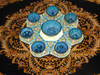 Luxury Handcrafted set of 8 pcs turquoise color handmade ceramic bowl with hand... Premium Design Showcase