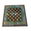 Luxury Handmade Green Pattern Backgammon & Chess Set 50x50 cm Premium Design Showcase