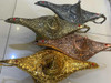 Exquisite set of four 32 cm Aladdin's lamps in assorted colors, an ideal gift that serves as both a whimsical decor arrangement and a refined artisan treasure.