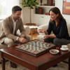 Luxury Tavla Al Zahar 20-Inch Wooden Chess & Backgammon Set Premium Design Showcase