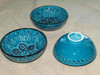 Exclusive Handcrafted Turquoise Turkish ceramic bowl 8cm Fine Craftsmanship Detail