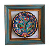 Turkish Minakari ceramic plate 18cm framed wall decor housewarming teacher gift