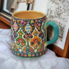 Exclusive Hand Painted Clay Pottery Artisan Coffee Mug Fine Craftsmanship Detail