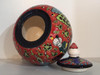 Luxury Red Pattern Beautiful Ceramic Ornamental Vase , Jar with Lid , miniature painted jar Premium Design Showcase