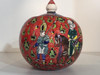 Exclusive Red Pattern Beautiful Ceramic Ornamental Vase , Jar with Lid , miniature painted jar Fine Craftsmanship Detail