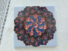 A sophisticated square ceramic coaster that blends modern printing techniques with a timeless, traditional floral mandala artistic motif.