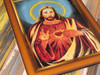 Luxury Jesus  Carpet with Brown-golden frame , wall Carpet , A cute Machine made carpet Premium Design Showcase