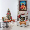 Exclusive Jesus  Carpet with Brown-golden frame , wall Carpet , A cute Machine made carpet Fine Craftsmanship Detail