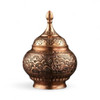 Traditional engraved copper candy dish