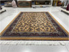 A professional product display of the 150x100 cm machine-made silk carpet from a premier UAE art, gift, and home decor supplier.
