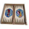 The hand-painted figurative game board as part of the Craftihouse collection of premium artisanal Persian game sets.