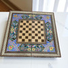 Luxury Premium Hand-Painted Wooden Khatamkari Backgammon & Chess Board Artisan Detail Shot