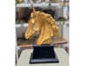 Exclusive Golden Horse Head With Stand Fine Craftsmanship Detail