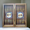 Artisan Hand-Painted Khatamkari Inlaid 40x40 cm Backgammon and Chess Set High-Resolution Product Shot