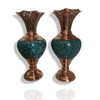 A professional product display shot of the 23 cm turquoise Firozeh Koobi copper vase pair positioned against a clean background.