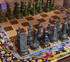 Handcrafted NON handmade wooden backgammon and chess set. 48x48 cm Lifestyle Visual