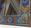 Hand painted Khatamkari wooden wall hanging mirror , table mirror 23x28 cm