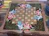 Handmade shell work Persian backgammon set and chess board 50x50 cm , hand painted