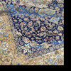 Artisan 225x150 Cm Navy Blue Silk Rug Large Silk-touch Machine-made Carpet Luxury Floral Area Rug Shimmering Midnight Living Room High-density Navy Area Rug High-Resolution Product Shot
