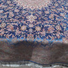 Exclusive Super Cute Blue Pattern Handmade Silk Carpet 225x150 Cm Machine Made Rug Fine Craftsmanship Detail