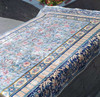 Luxury Handmade Tile Pattern Silk Carpet 225x150 Cm Bird And Flower Pattern Premium Design Showcase