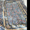 Artisan Handmade Tile Pattern Silk Carpet 225x150 Cm Bird And Flower Pattern High-Resolution Product Shot