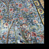 Luxury Handmade Tile Pattern Silk Carpet 225x150 Cm Bird And Flower Pattern Premium Design Showcase