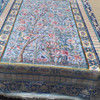 Exclusive Handmade Tile Pattern Silk Carpet 225x150 Cm Bird And Flower Pattern Fine Craftsmanship Detail
