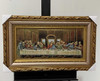 Luxury Last supper woven fabric with golden frame 76x46 cm Premium Design Showcase