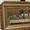 Luxury Last supper woven fabric with golden frame 76x46 cm Premium Design Showcase