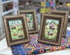 Luxury Assorted Handmade Miniature Painting With Khatamkari Frame 18x13 Cm Premium Design Showcase