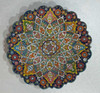 Hand painted wall hanging clay plate 33 cm , enamel embossed wall decor