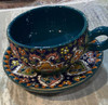 ceramic tea cup and saucer Persian handicraft gift