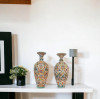 Premium Set of 2 Hand Painted Earthenware Vases - 30 cm Pottery Art for ... - Luxury Handcrafted Art Craftihouse Dubai