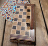 Luxury Handmade Wooden Khatamkari Inlaid Marquetry Backgammon and Chess Set Premium Design Showcase