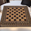 A 40x40cm folding game board featuring full Khatamkari mosaic inlay with chess and backgammon layouts.