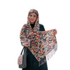 Luxury handmade shawl with calligraphy , calligraphy pattern ladies hijab Premium Design Showcase