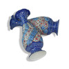 Product presentation of the elite 16cm enamel copper flower vase set, showcasing two matching bulbous teardrop-shaped bodies with flared scalloped neck rims, decorated in detailed blue and white arabesque patterns with dense micro-floral clusters.