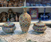 Exclusive Handcrafted Textured Hand-Painted Earthenware Home Decor Set: Vase and C... Fine Craftsmanship Detail