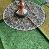 Detailed close-up of the artisanal hand-block printed motifs on high-quality cotton fabric.