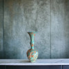 Exclusive Engraved Copper Vase Turquoise Fine Craftsmanship Detail