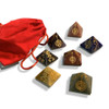 A professional product presentation of the spiritual gemstone pyramid set from a premier UAE gift shop.