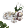 Craftihouse heritage collection tea set, including 6 glasses and saucers, designed for a regal tea experience in the Qajar style.